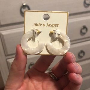 White tortoise shell earrings